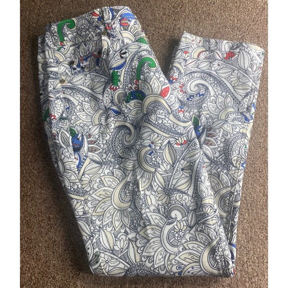 Eric Women's Patterned Pants Paisley Print Colorful Casual Size 4 30" WaistEUC - Picture 1 of 7